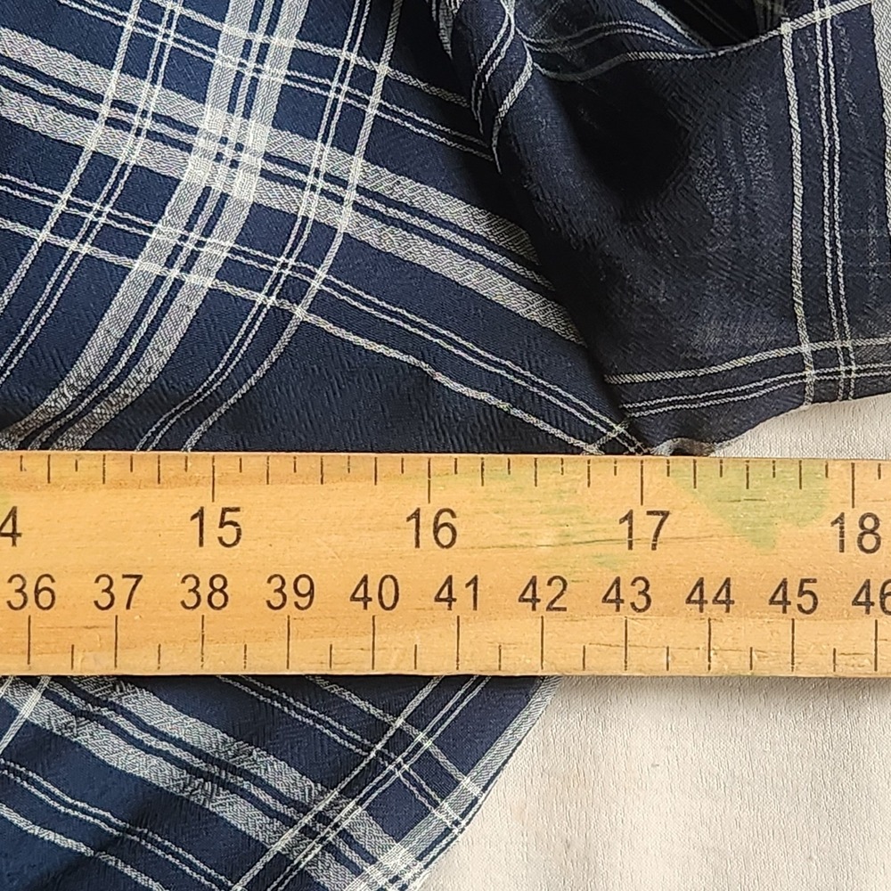 Lulu's Dress Size S Navy Blue White Plaid Chiffon 3/4 Sleeve Skate Mini - Picture 7 of 8